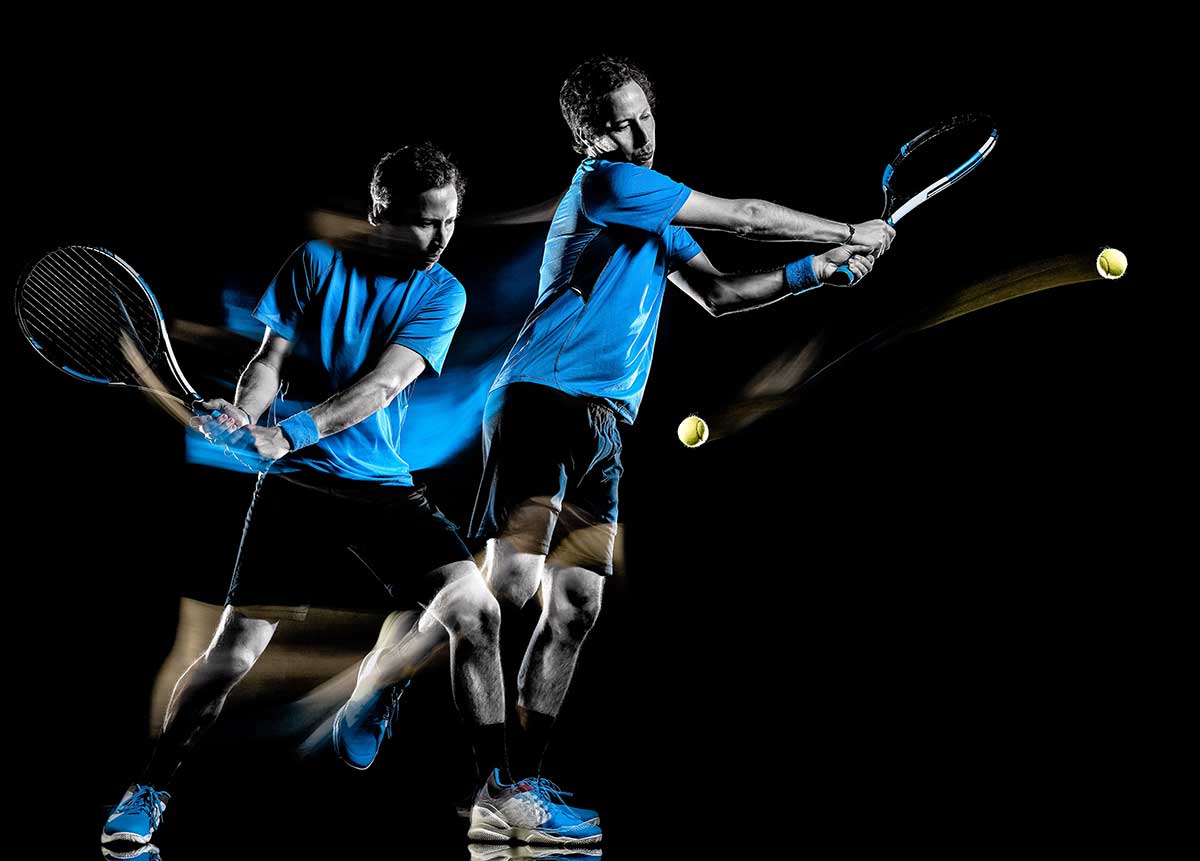 Darstellung Bewegungsablauf beim Tennis - Sportmedizin Kolbermoor